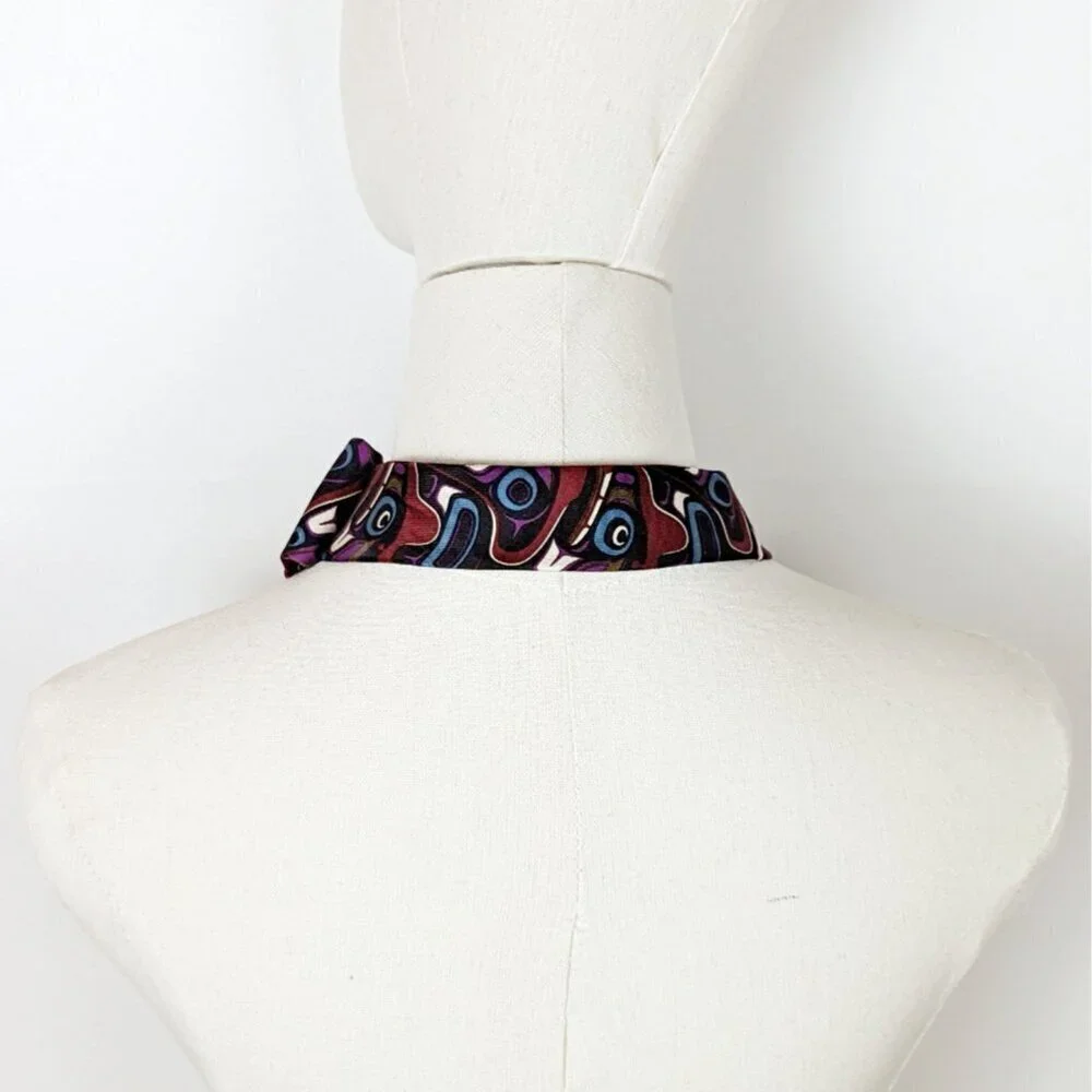 Tribal Art Print Ascot - Women's Tie - Unique Scarf - Necktie Scarf
